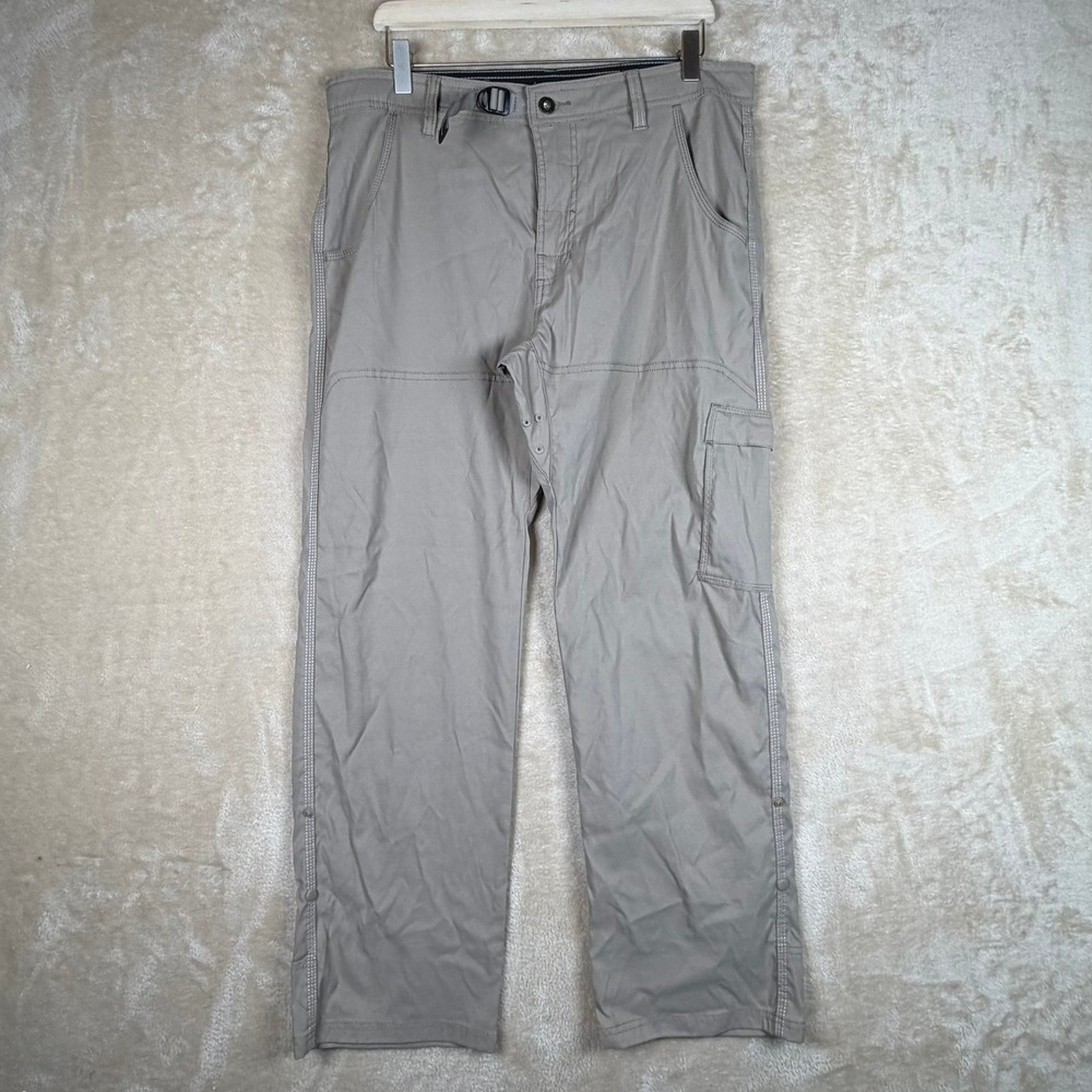 PrAna Zion Cargo Pants Mens 34x30 Tan Khaki Straight Leg Hiking Outdoor Utility
